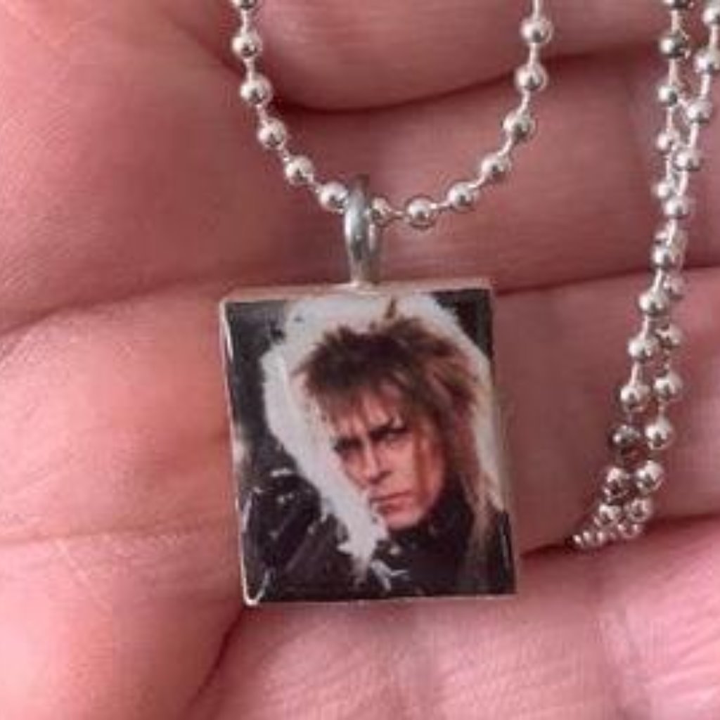 (2/$12,4/$20) David Bowie Labyrinth Scrabble Tile Necklace